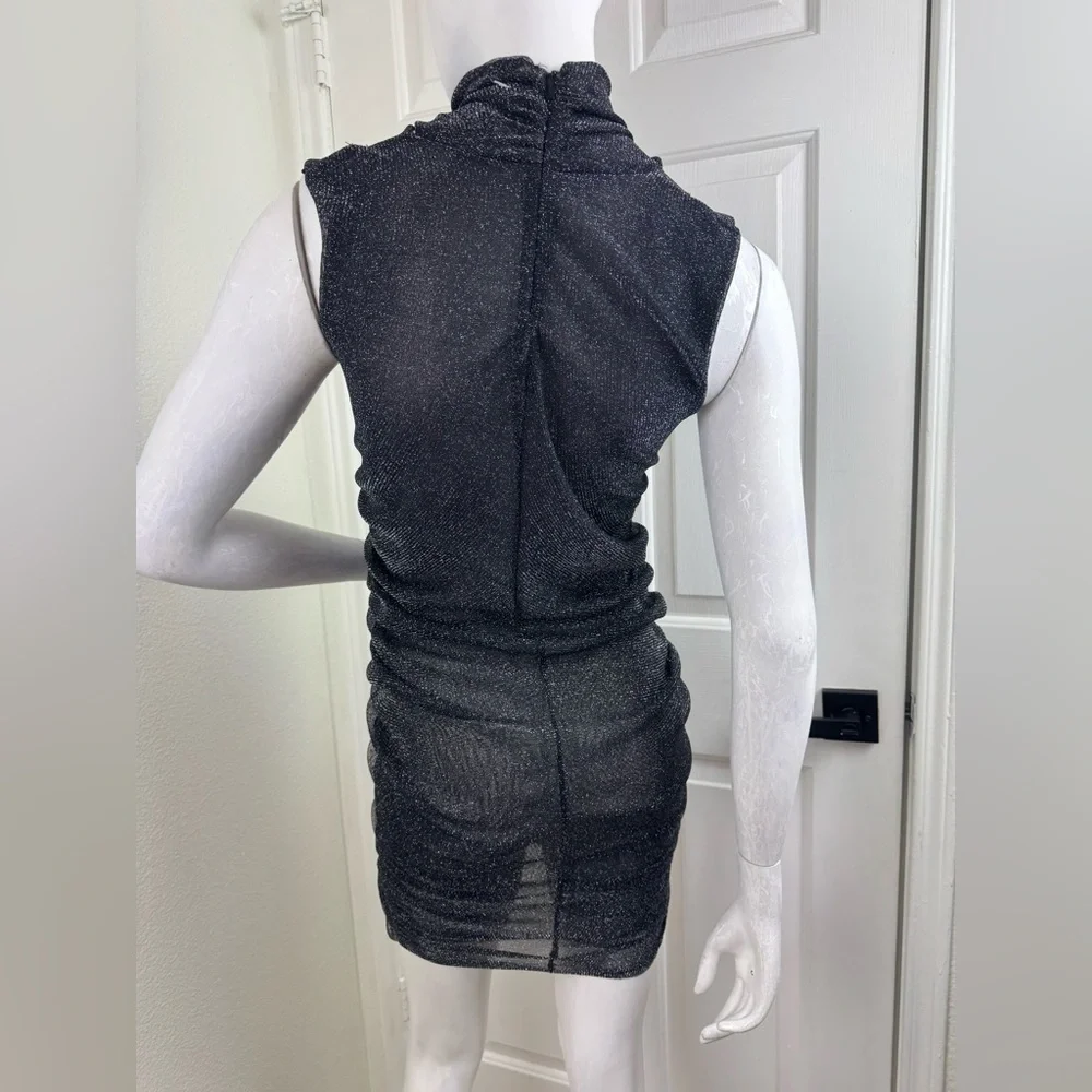 ALLSAINTS Tia Metallic Dress Gunmetal Sleeveless SIZE 4. A38